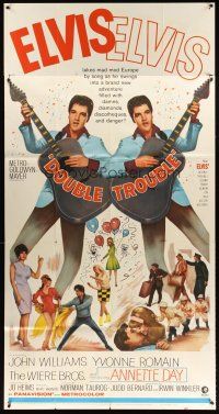 3d543 DOUBLE TROUBLE 3sh '67 cool mirror image of rockin' Elvis Presley playing guitar!