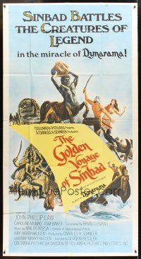 3d559 GOLDEN VOYAGE OF SINBAD int'l 3sh '73 Ray Harryhausen, cool fantasy art by Mort Kunstler!