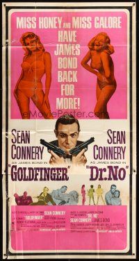 3d560 GOLDFINGER/DR. NO 3sh '66 Sean Connery as James Bond, plus sexy Miss Honey & Miss Galore!