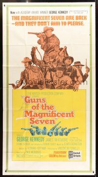 3d564 GUNS OF THE MAGNIFICENT SEVEN 3sh '69 George Kennedy, James Whitmore, Reni Santoni
