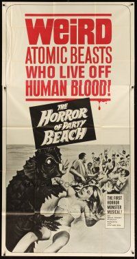 3d567 HORROR OF PARTY BEACH 3sh '64 first horror monster musical, beach party & atomic beast!