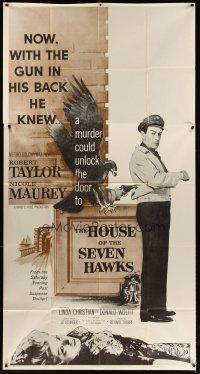 3d568 HOUSE OF THE SEVEN HAWKS 3sh '59 treasure hunter Robert Taylor with gun in his back!