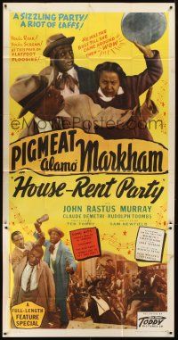 3d569 HOUSE-RENT PARTY 3sh '46 Dewey Pigmeat Alamo Markham, Toddy all-black comedy musical!