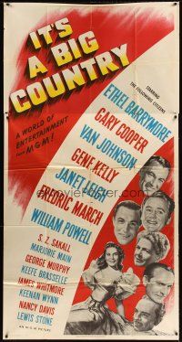 3d579 IT'S A BIG COUNTRY 3sh '51 Gary Cooper, Janet Leigh, Gene Kelly & other major stars!