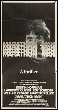 3d606 MARATHON MAN int'l 3sh '76 cool image of Dustin Hoffman, John Schlesinger classic thriller!