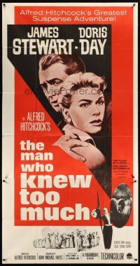 3d604 MAN WHO KNEW TOO MUCH 3sh R60s directed by Alfred Hitchcock, James Stewart & Doris Day!
