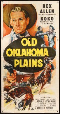 3d624 OLD OKLAHOMA PLAINS 3sh '52 cowboy Rex Allen and Koko the miracle horse of the movies!