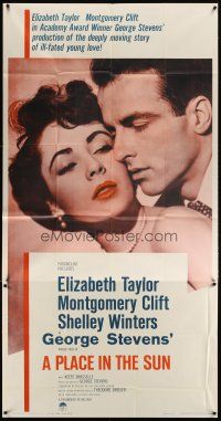 3d632 PLACE IN THE SUN 3sh R59 romanitc close up of Montgomery Clift & sexy Elizabeth Taylor!