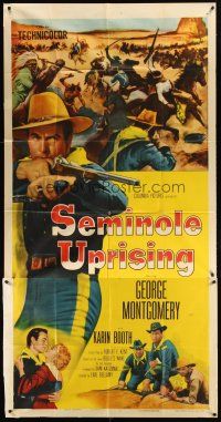 3d647 SEMINOLE UPRISING 3sh '55 cavalry officer George Montgomery vs. Native American Indians!