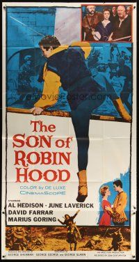 3d652 SON OF ROBIN HOOD 3sh '59 full-length image of David Hedison in the title role!