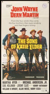 3d653 SONS OF KATIE ELDER 3sh '65 Martha Hyer, great line up of John Wayne, Dean Martin & more!
