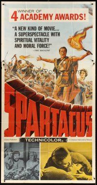 3d655 SPARTACUS 3sh '60 classic Stanley Kubrick & Kirk Douglas epic, cool gladiator artwork!
