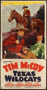 3d662 TEXAS WILDCATS 3sh '39 great close up of cowboy Tim McCoy fighting & riding on horseback!