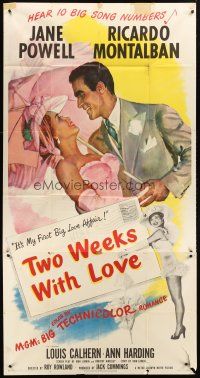 3d672 TWO WEEKS WITH LOVE 3sh '50 full-length artwork of sexy Jane Powell & Ricardo Montalban!