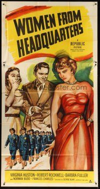3d678 WOMEN FROM HEADQUARTERS 3sh '50 Virginia Huston, Robert Rockwell, Barbra Fuller!