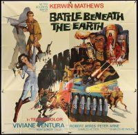3d347 BATTLE BENEATH THE EARTH 6sh '68 sci-fi art of Kerwin Mathews & sexy Viviane Ventura!