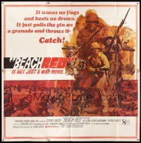 3d348 BEACH RED 6sh '67 Cornel Wilde, Rip Torn, cool art of World War II soldiers!
