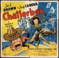 3d357 CHATTERBOX 6sh '43 wonderful cartoon art of cowboy Joe E. Brown & cowgirl Judy Canova!