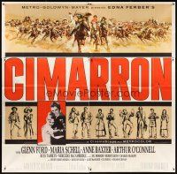 3d359 CIMARRON 6sh '60 directed by Anthony Mann, Glenn Ford, Maria Schell, cool artwork!