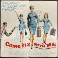 3d361 COME FLY WITH ME 6sh '63 sexy airline hostesses, a romantic round-the-world manhunt!