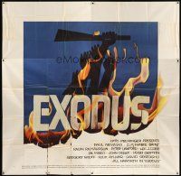 3d372 EXODUS 6sh '61 Otto Preminger, great artwork of arms reaching for rifle by Saul Bass!