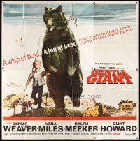 3d375 GENTLE GIANT 6sh '67 Dennis Weaver, great full-length art of boy with big grizzly bear!