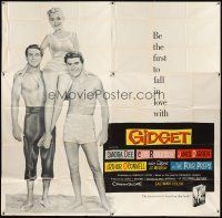 3d376 GIDGET 6sh '59 cute Sandra Dee sits on James Darren & Cliff Robertson's shoulders!