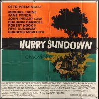 3d388 HURRY SUNDOWN 6sh '67 Michael Caine, Jane Fonda, cool David Weisman art!