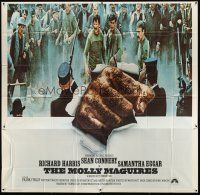 3d411 MOLLY MAGUIRES int'l 6sh '70 cool image of coal miner fist punching through poster!