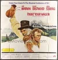3d420 PAINT YOUR WAGON int'l 6sh '69 art of Clint Eastwood, Lee Marvin & pretty Jean Seberg!