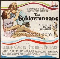 3d443 SUBTERRANEANS 6sh '60 from Jack Kerouac novel, art of sexy Leslie Caron & George Peppard!