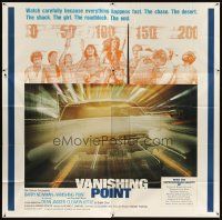 3d457 VANISHING POINT int'l 6sh '71 car chase cult classic, you never had a trip like this before!