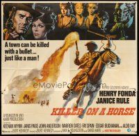 3d464 WELCOME TO HARD TIMES int'l 6sh '67 cool artwork of cowboy Henry Fonda, Killer On a Horse!