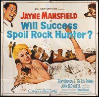 3d467 WILL SUCCESS SPOIL ROCK HUNTER 6sh '57 super sexy Jayne Mansfield wearing only a sheet!