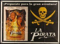 3d163 CUTTHROAT ISLAND Argentinean 43x58 '95 Drew art of pirate Matt Modine & Geena Davis!