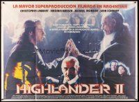3d174 HIGHLANDER 2 Argentinean 43x58 '91 immortals Christopher Lambert & Sean Connery!