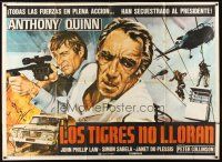 3d191 TARGET OF AN ASSASSIN Argentinean 43x58 '78 cool art of Anthony Quinn, exciting adventure!