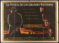 3d194 UNFORGIVEN Argentinean 43x58 '92 gunslinger Clint Eastwood, Morgan Freeman, Gene Hackman!