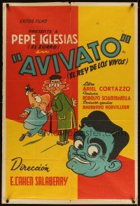 3d205 AVIVATO Argentinean '49 wacky artwork of Pepe Iglesias in title role!