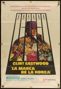 3d254 HANG 'EM HIGH Argentinean '68 Eastwood, they hung the wrong man and didn't finish the job!