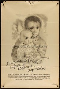 3d257 HELP THE EUROPEAN CHILDREN Argentinean '40s Lydis art of suffering children!