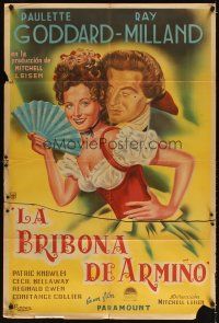 3d265 KITTY Argentinean '45 art of pretty Paulette Goddard & Ray Milland in historical England!