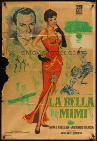 3d266 LA BELLA MIMI Argentinean '63 full-length art of sexy Queta Claver as Beautiful Mimi!
