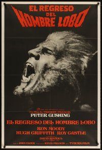 3d272 LEGEND OF THE WEREWOLF Argentinean '75 Peter Cushing, best close up of howling monster!