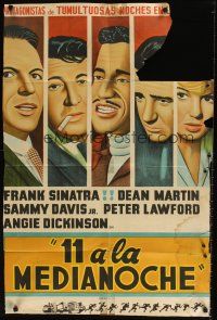 3d283 OCEAN'S 11 Argentinean '60 Sinatra, Martin, Davis Jr., Dickinson, Lawford, Rat Pack!