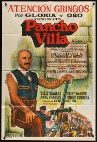 3d287 PANCHO VILLA Argentinean '72 Clint Walker, art of Telly Savalas in title role!