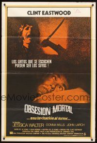 3d291 PLAY MISTY FOR ME Argentinean '71 Clint Eastwood, Jessica Walter, an invitation to terror!