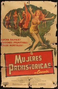 3d293 PREHISTORIC WOMEN Argentinean '50 great artwork of hot cave babes dancing!