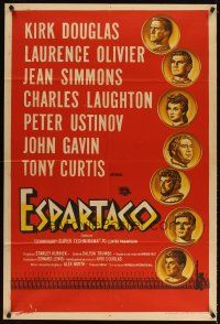 3d308 SPARTACUS Argentinean '61 classic Stanley Kubrick & Kirk Douglas epic!