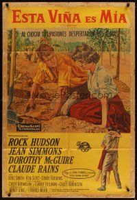 3d321 THIS EARTH IS MINE Argentinean '59 Rock Hudson, Jean Simmons, Dorothy McGuire, Claude Rains